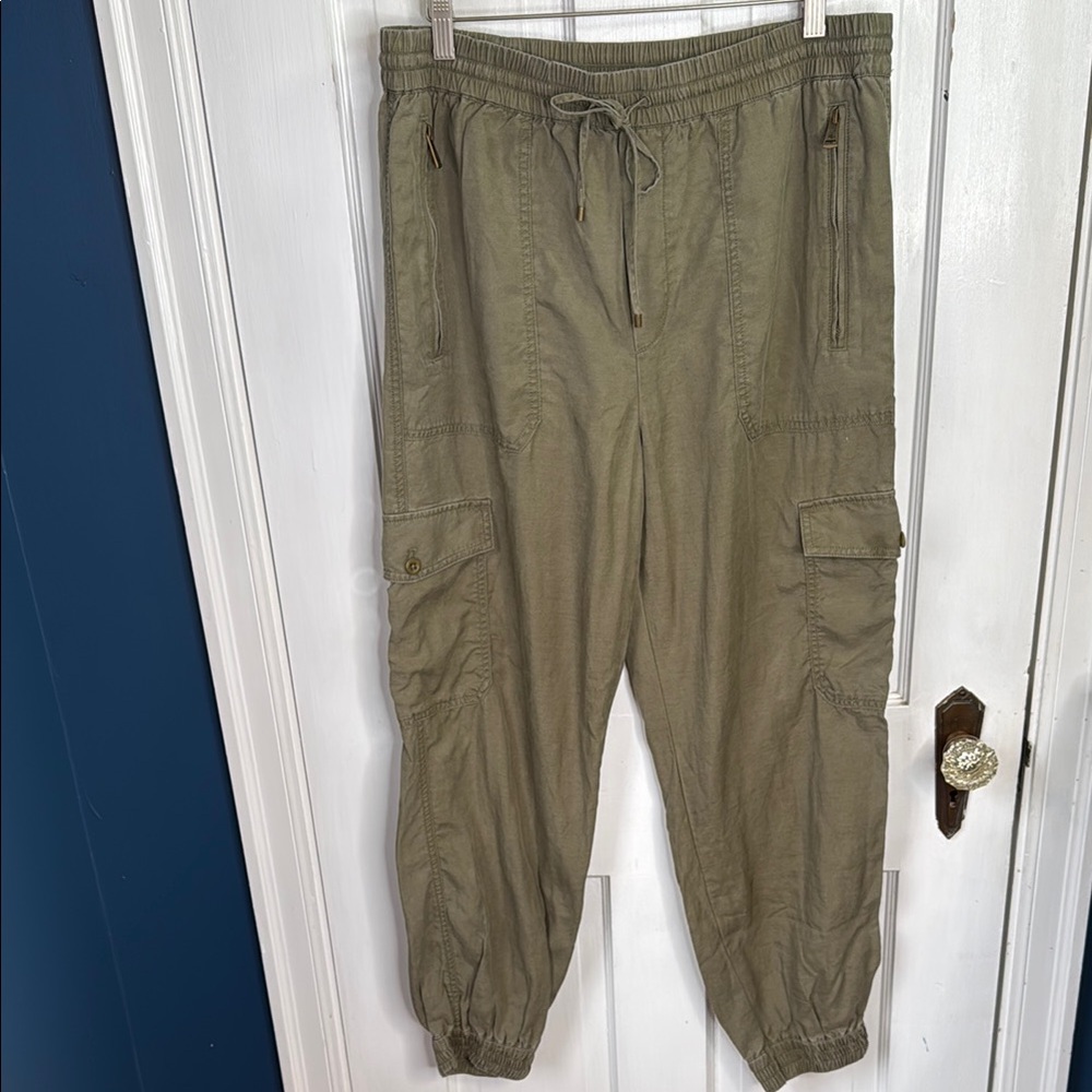 Ralph Lauren Polo Jogger Pants Olive Green Cargo Military Utility W1265 Sz 12